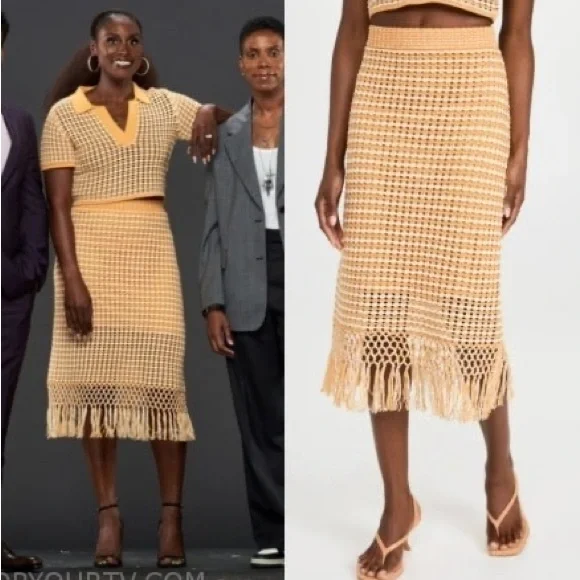 Derek Lam Knit Crop Polo and Fringe Skirt - Picture 4 of 12